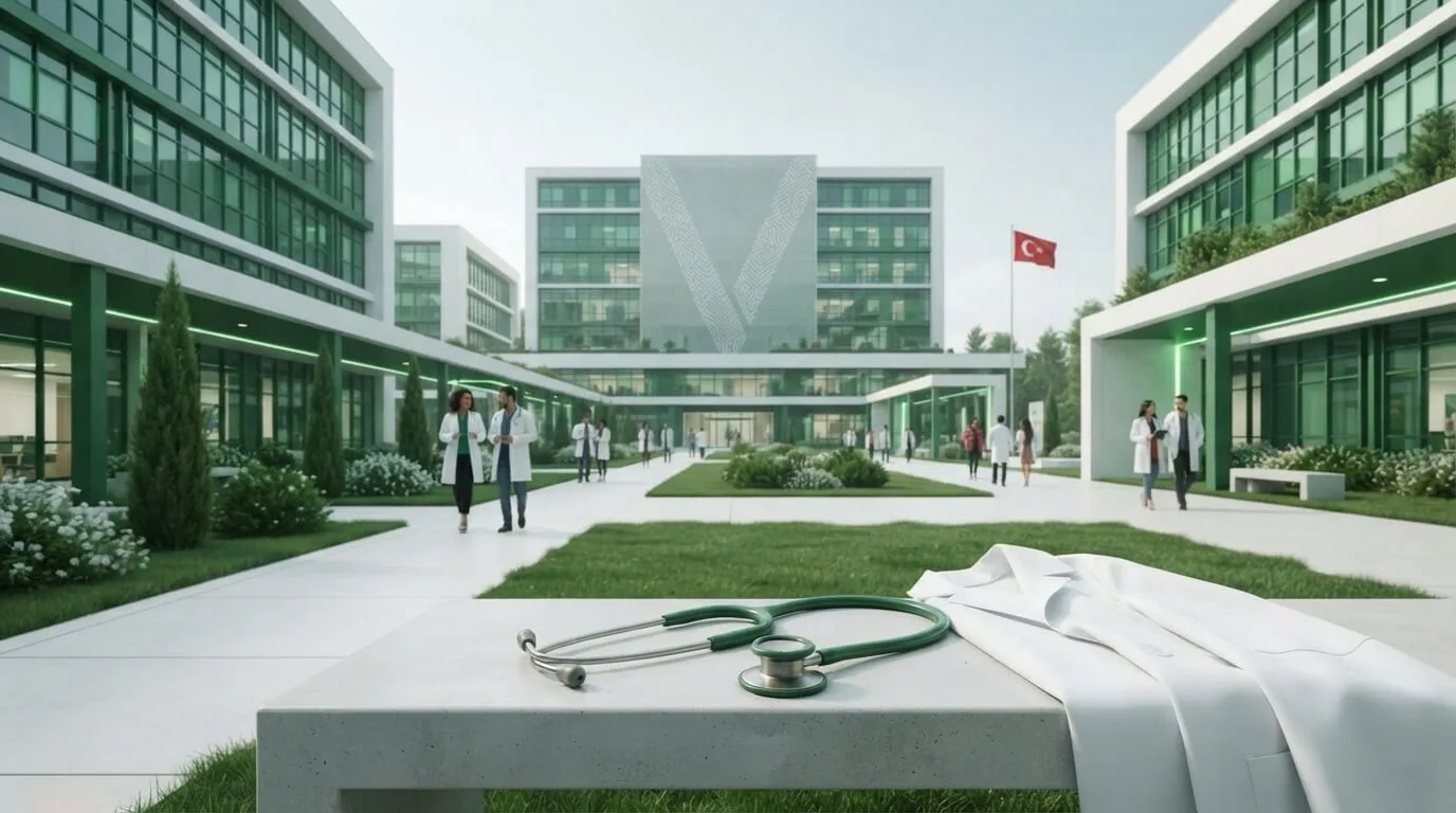 مجموعة من الطلاب العرب يستكشفون قائمة افضل الجامعات التركيه للطلاب العرب داخل حرم جامعي حديث